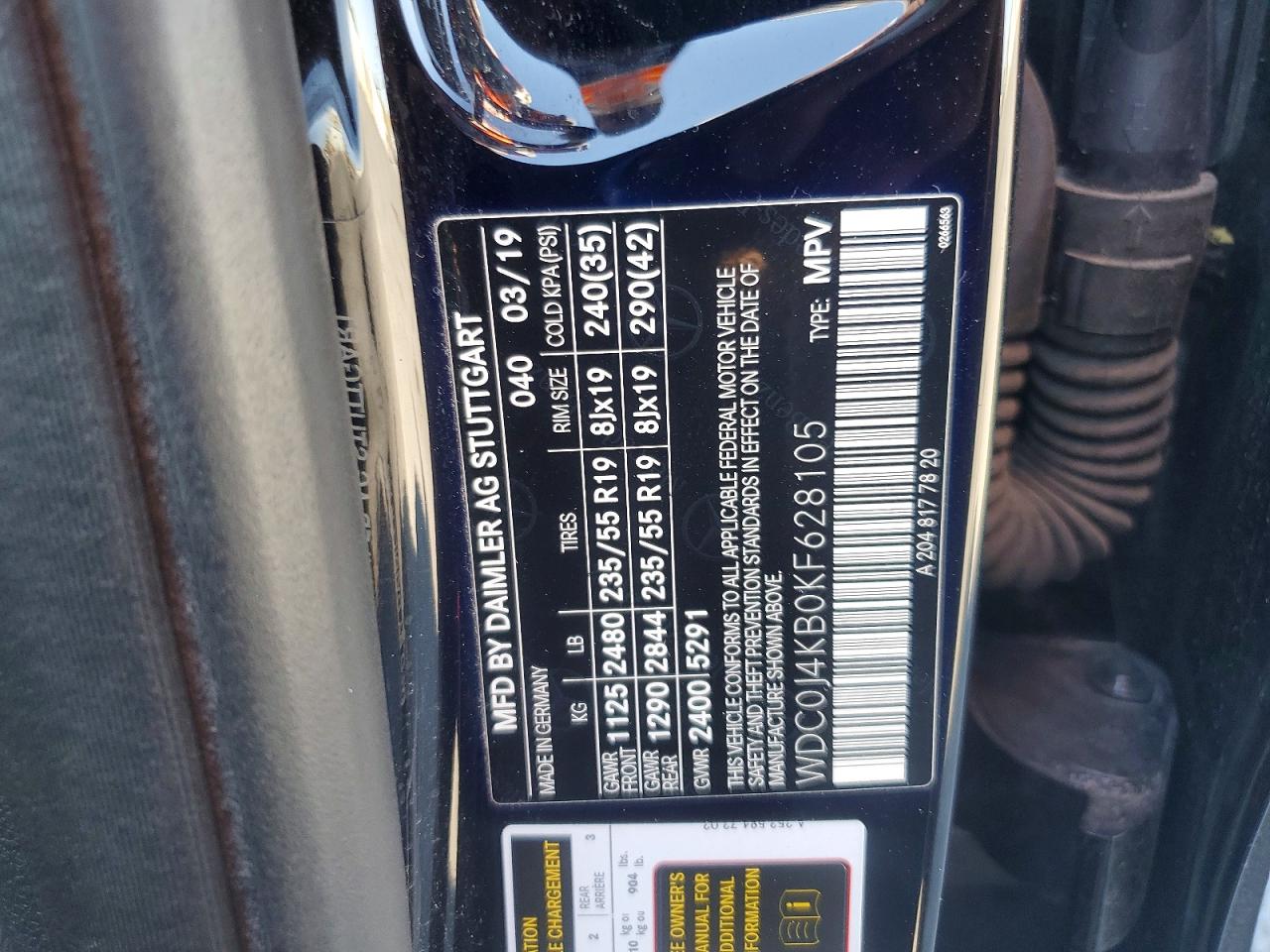 2019 MERCEDES-BENZ GLC-CLASS