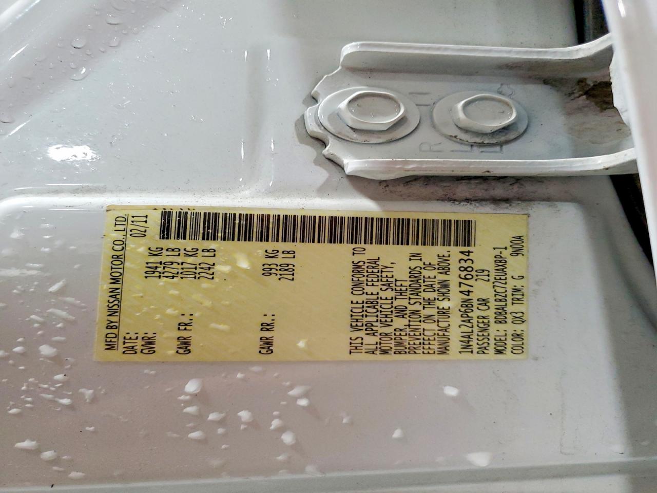 2011 NISSAN ALTIMA