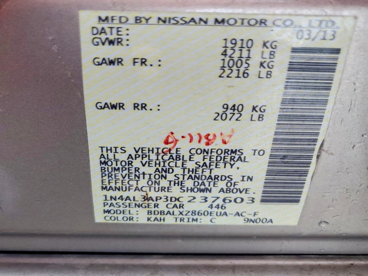 2013 NISSAN ALTIMA