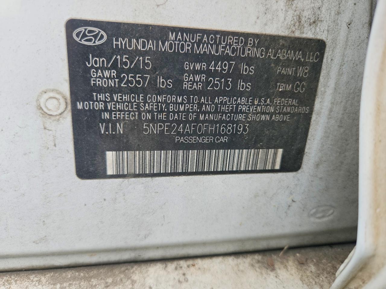 2015 HYUNDAI SONATA