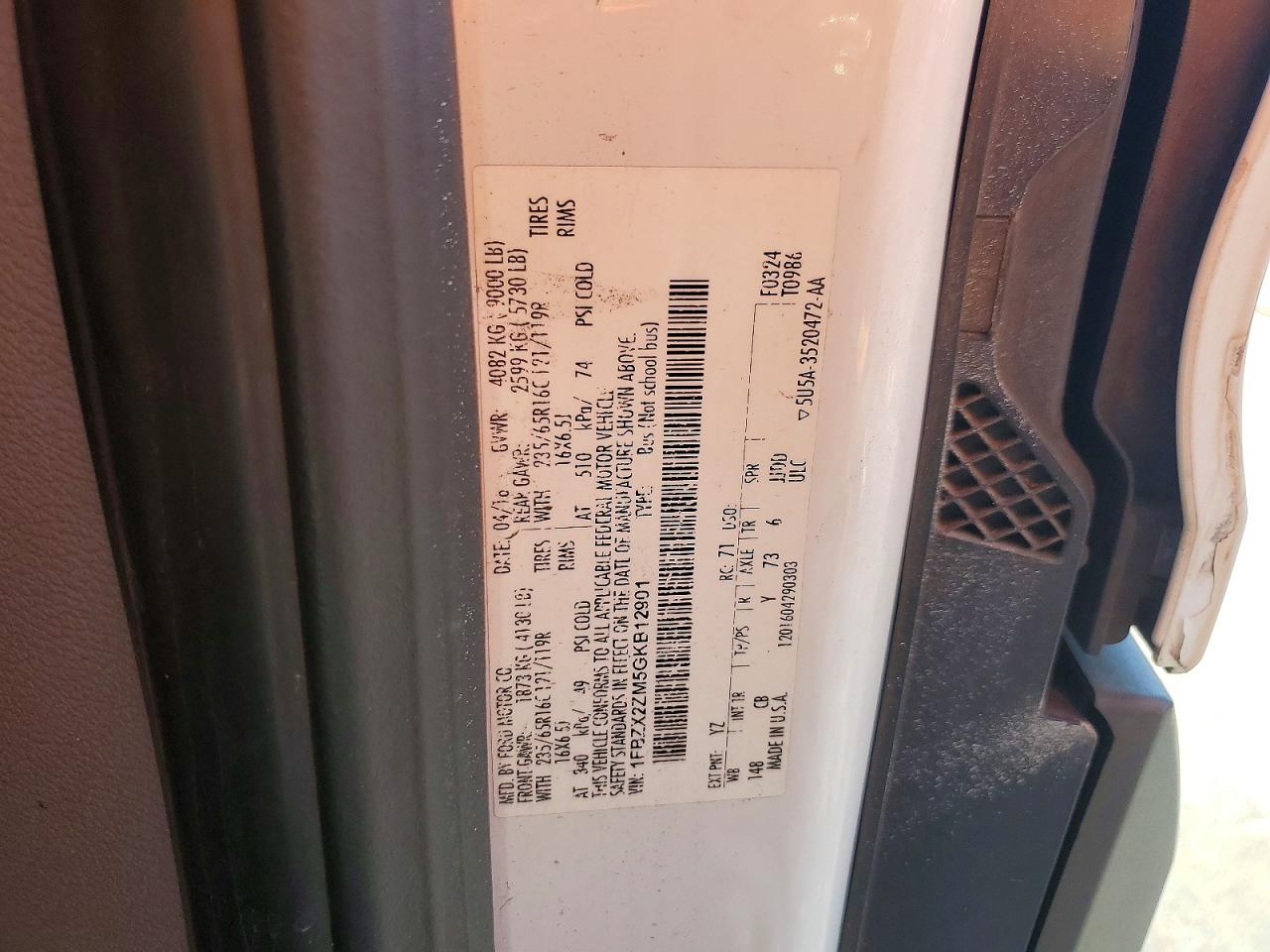 2016 FORD TRANSIT