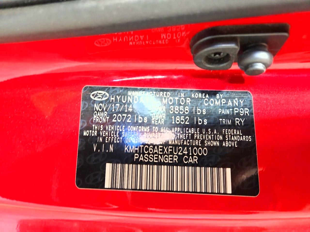 2015 HYUNDAI VELOSTER