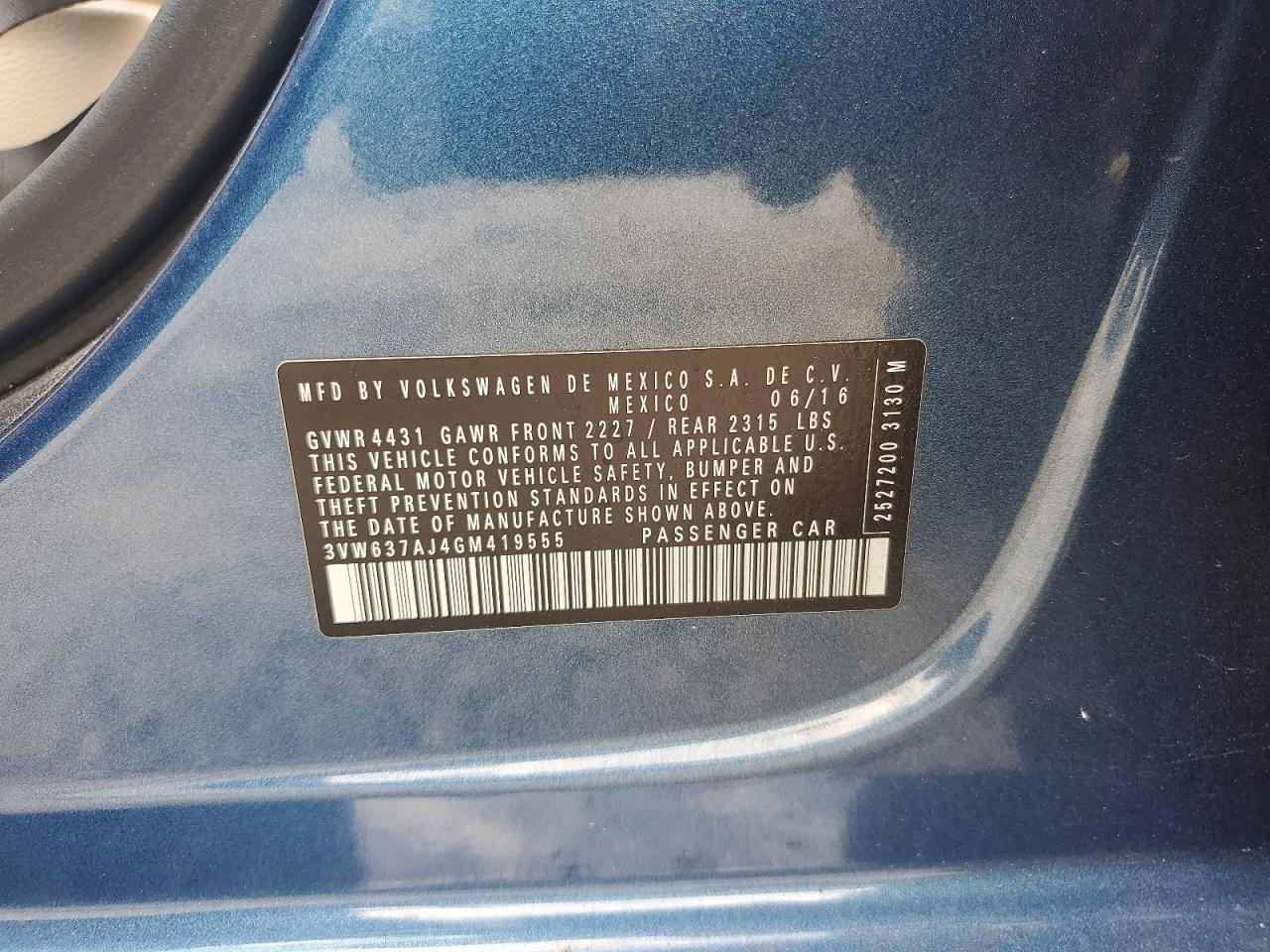 2016 VOLKSWAGEN JETTA