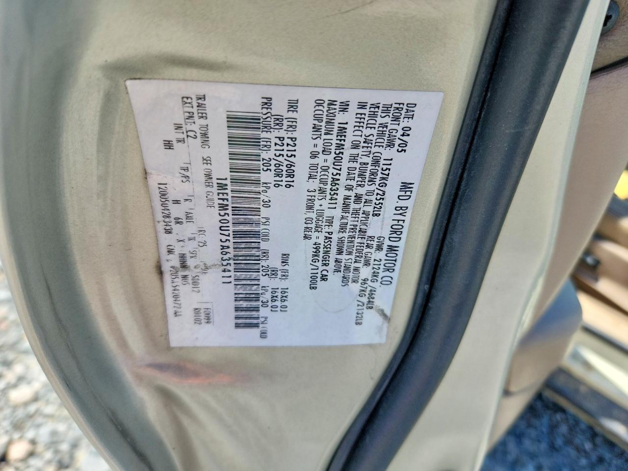 2005 MERCURY SABLE