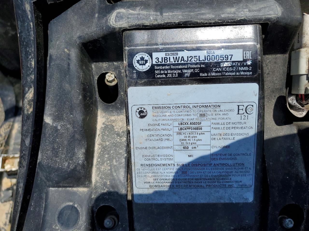 2020 CAN-AM ATV