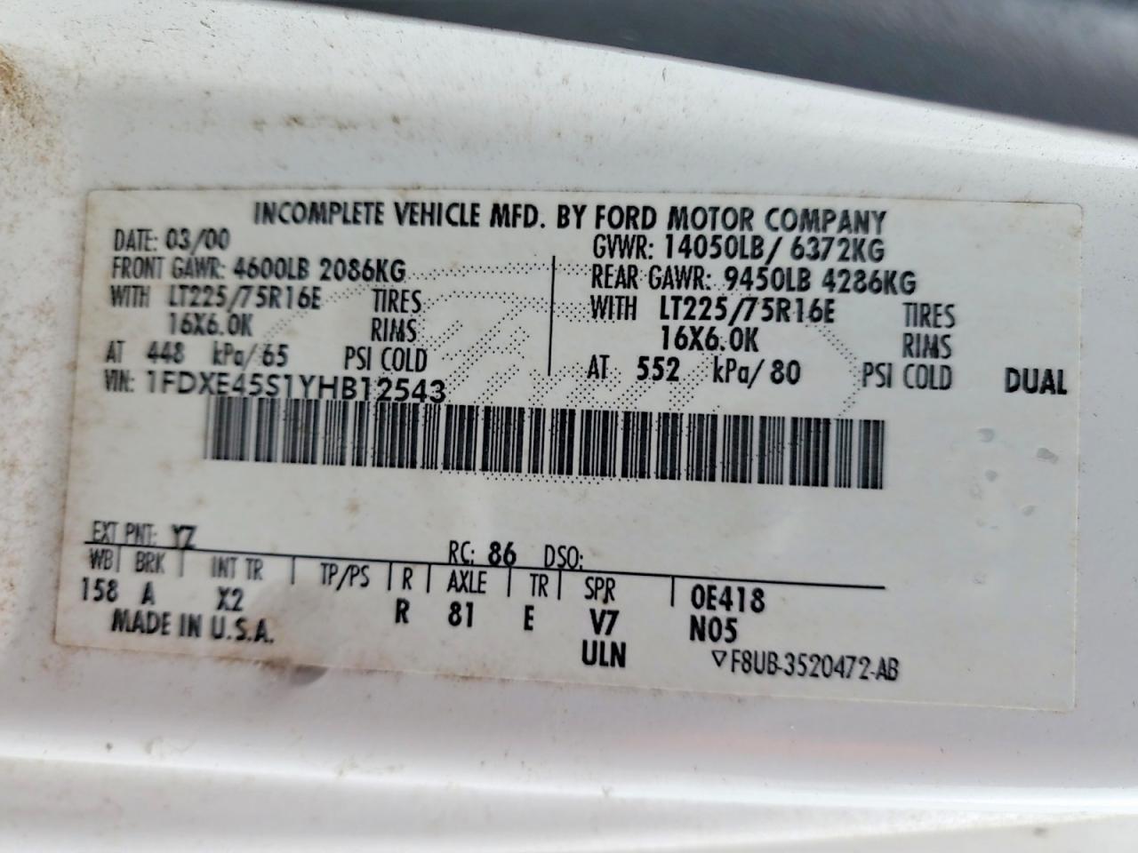 2000 FORD ECONOLINE