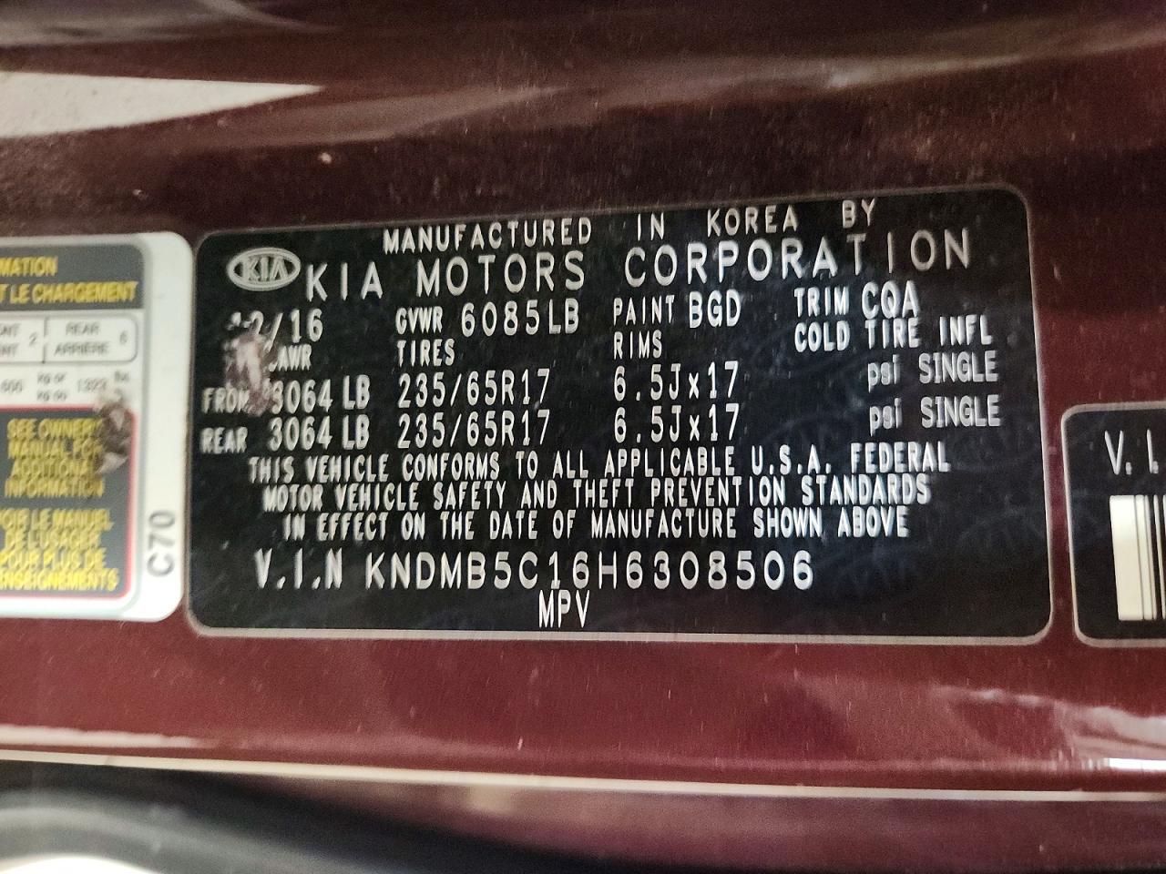 2017 KIA SEDONA