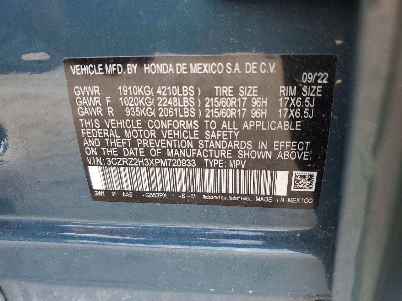 2023 HONDA HR-V