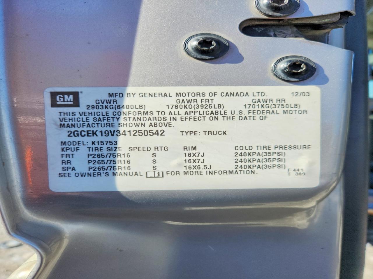2004 CHEVROLET SILVERADO
