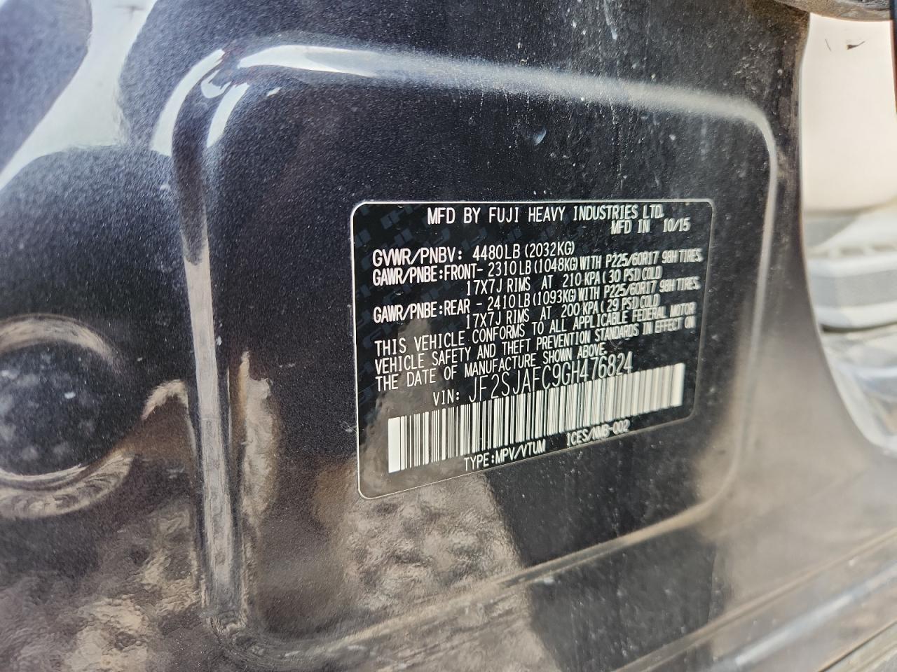 2016 SUBARU FORESTER