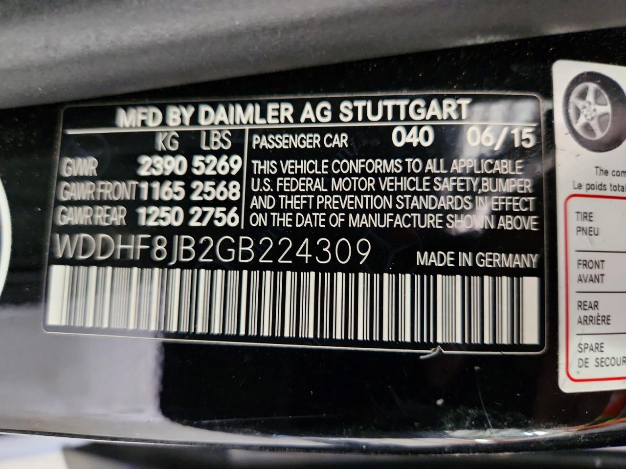 2016 MERCEDES-BENZ E-CLASS