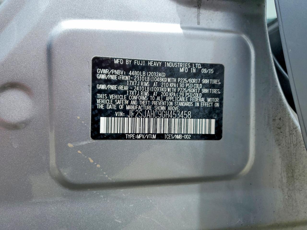 2016 SUBARU FORESTER