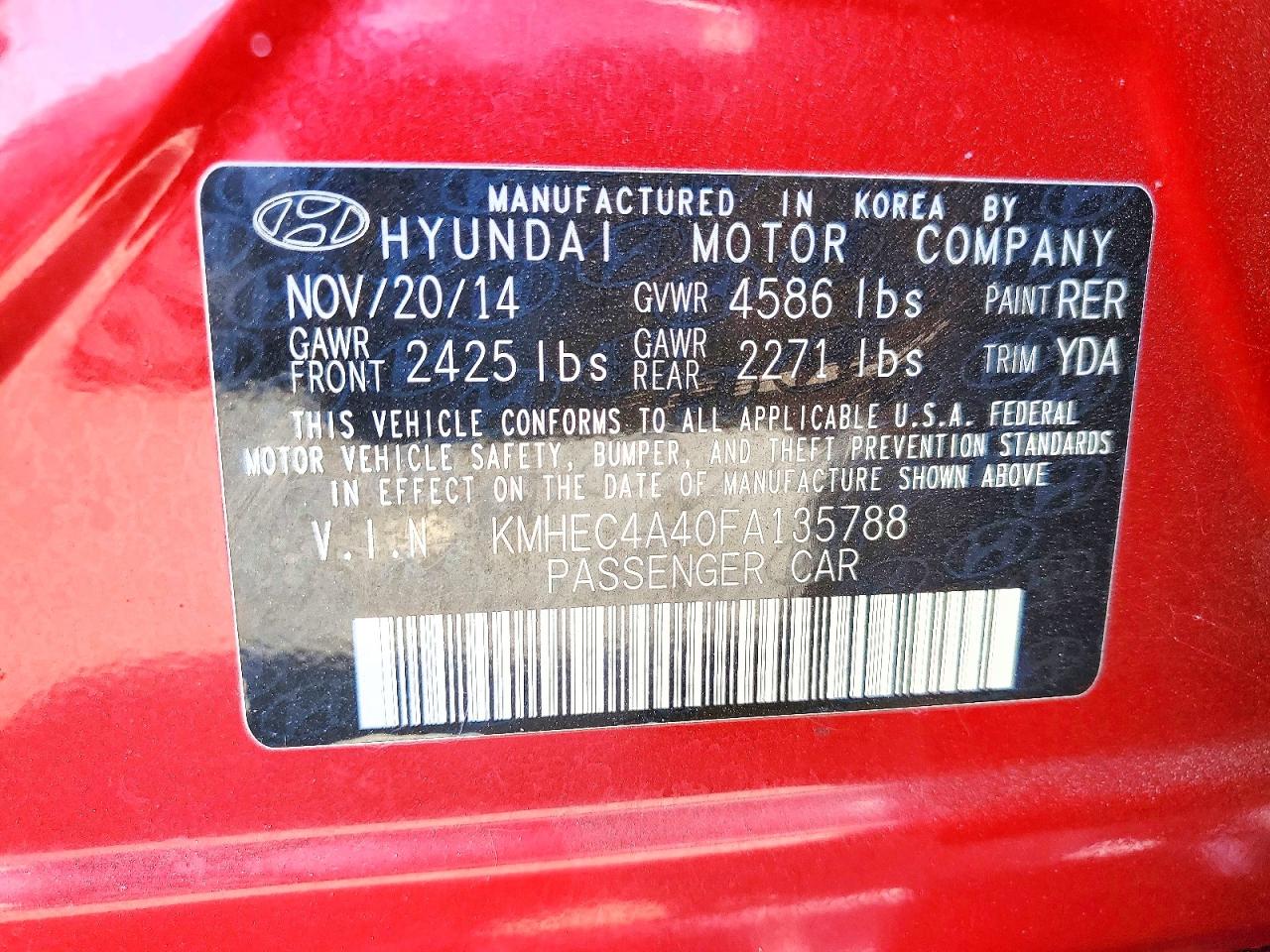 2015 HYUNDAI SONATA