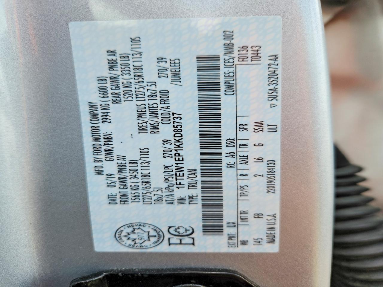 2019 FORD F150