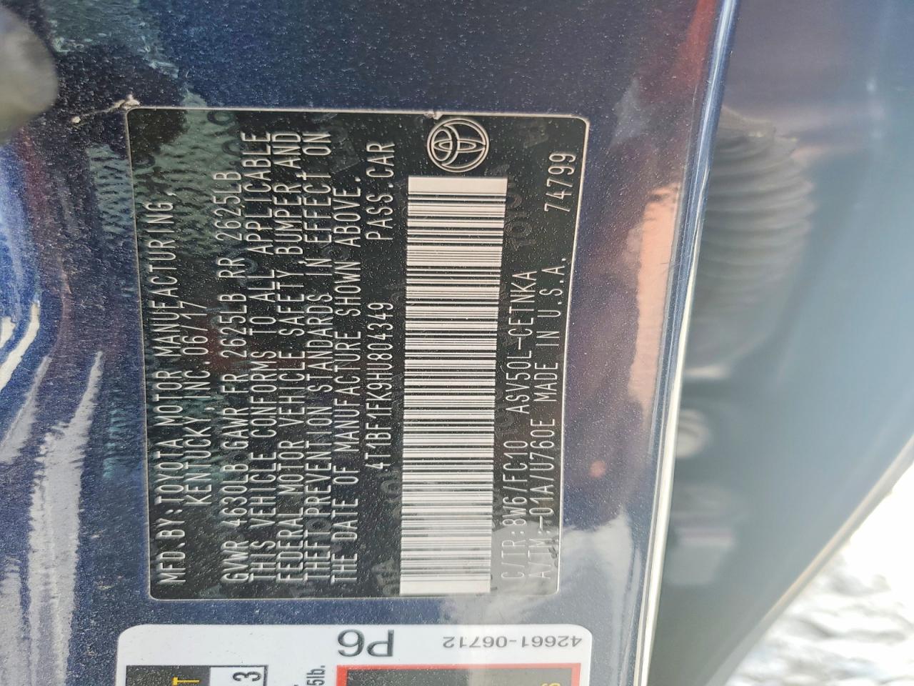 2017 TOYOTA CAMRY