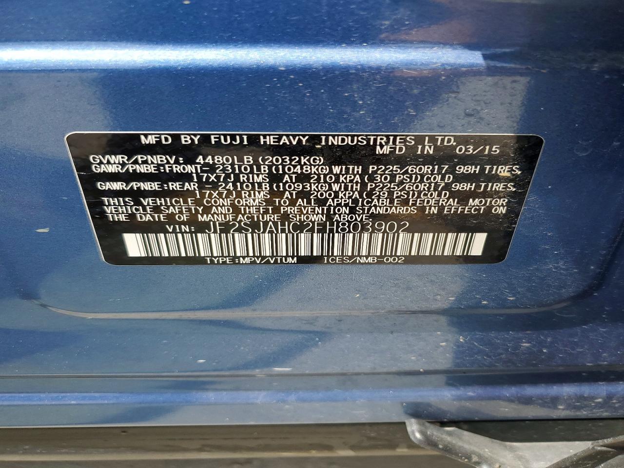 2015 SUBARU FORESTER