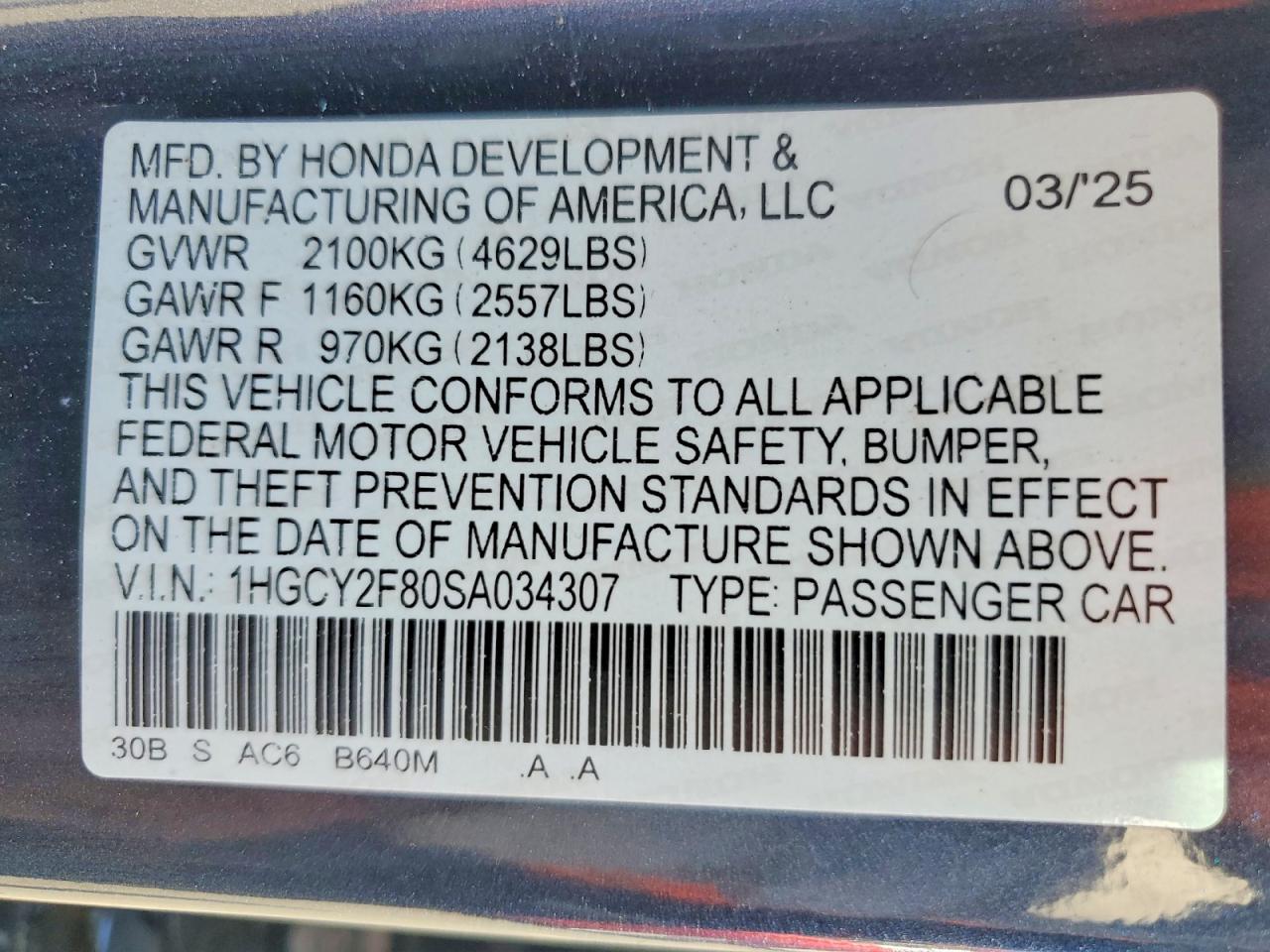 2025 HONDA ACCORD