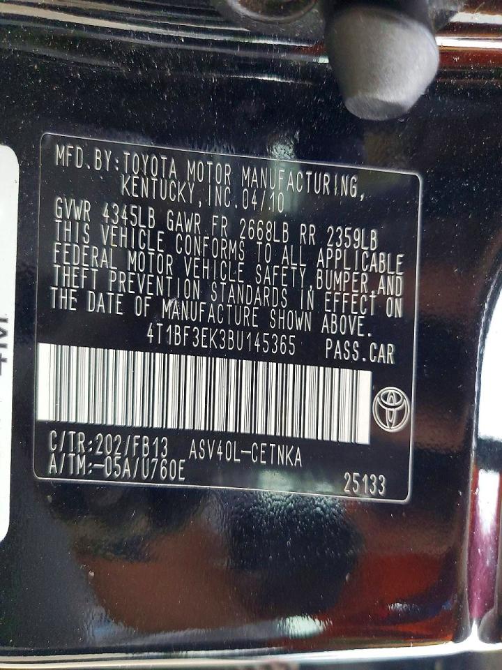 2011 TOYOTA CAMRY