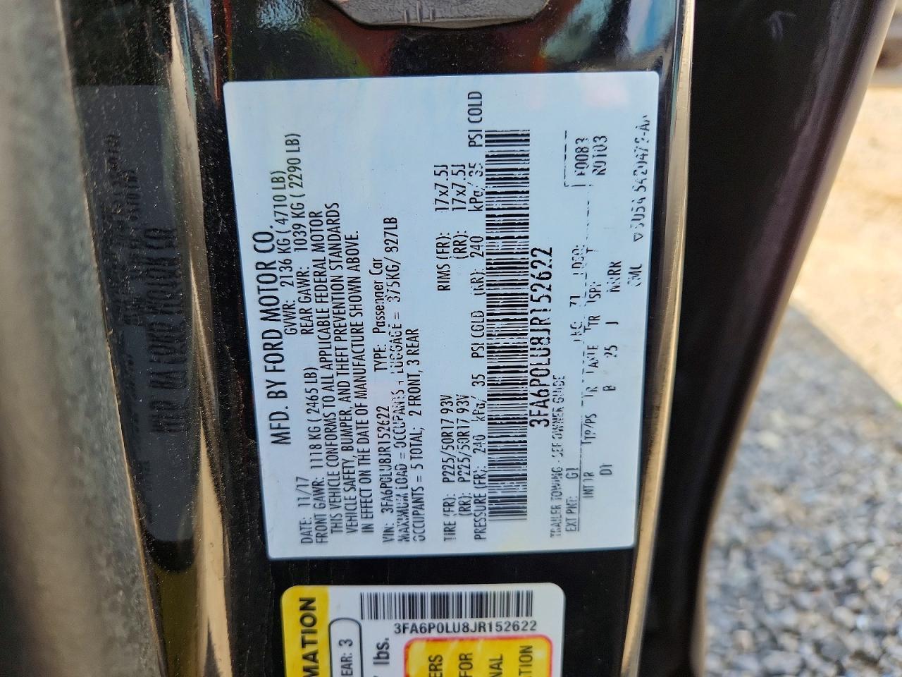 2018 FORD FUSION