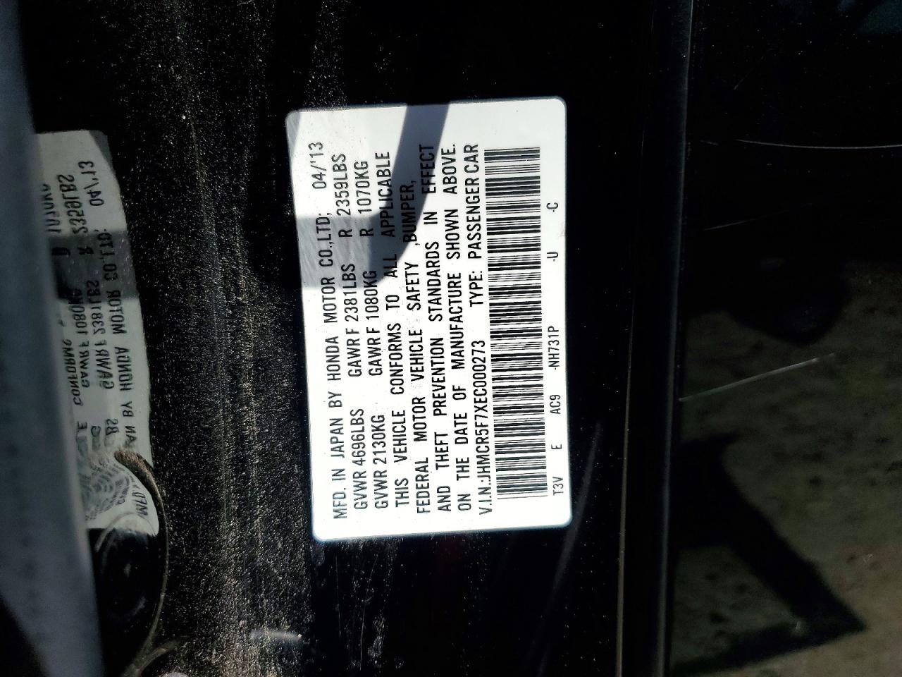 2014 HONDA ACCORD