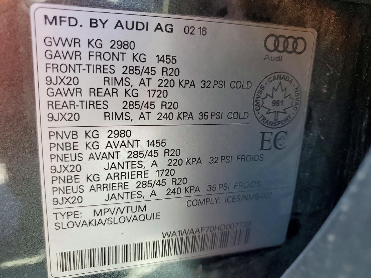 2017 AUDI Q7