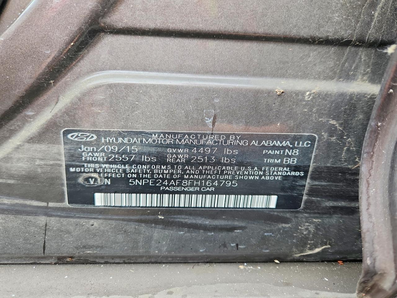 2015 HYUNDAI SONATA