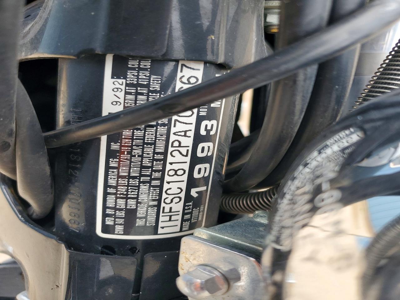 1993 HONDA VT CYCLE