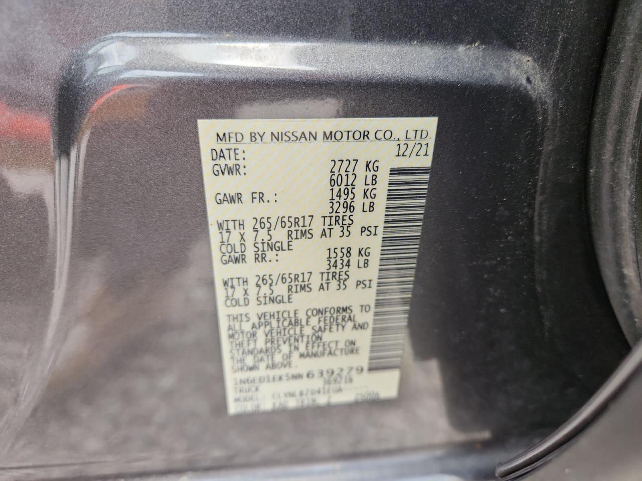 2022 NISSAN FRONTIER