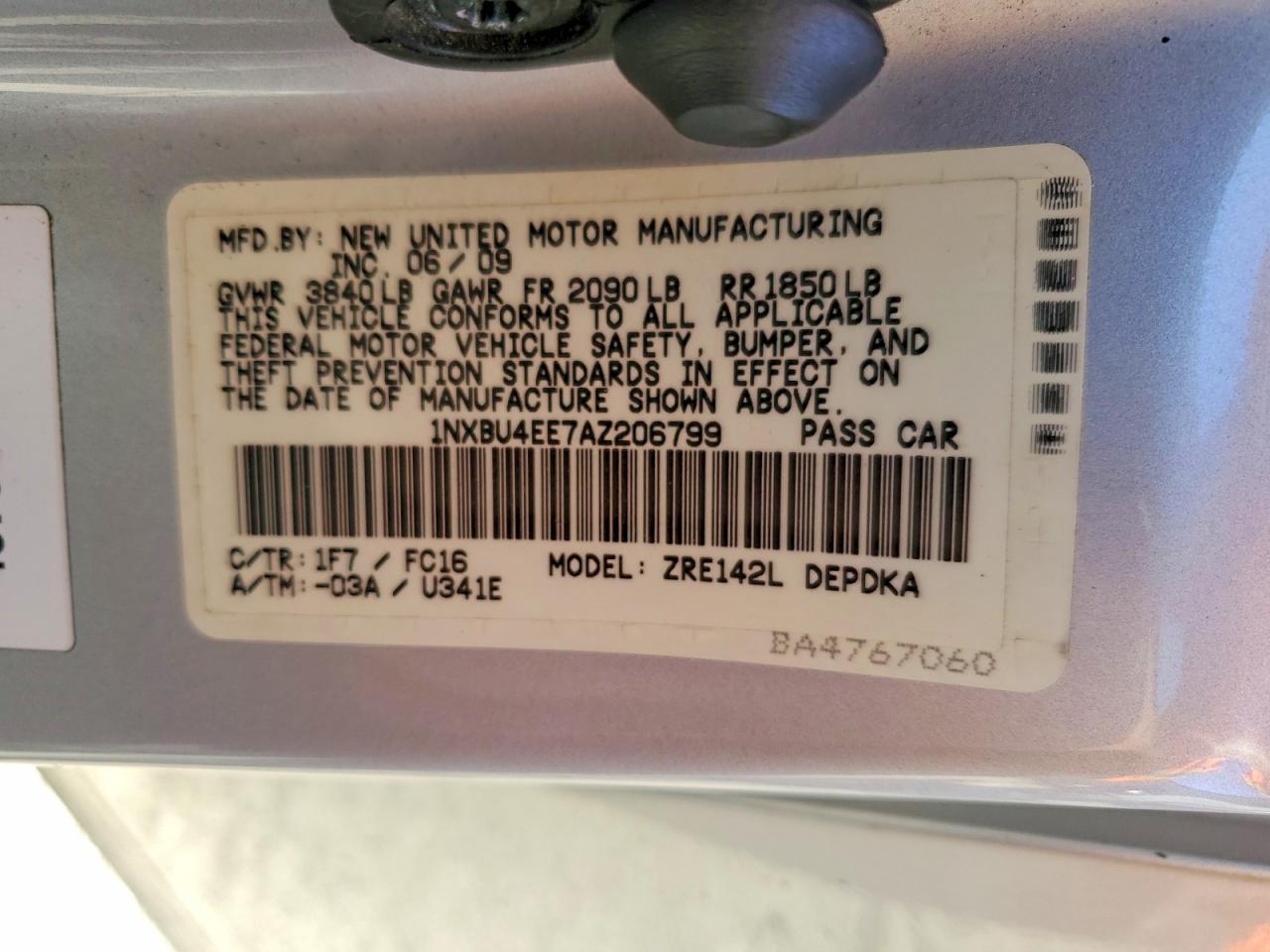 2010 TOYOTA COROLLA