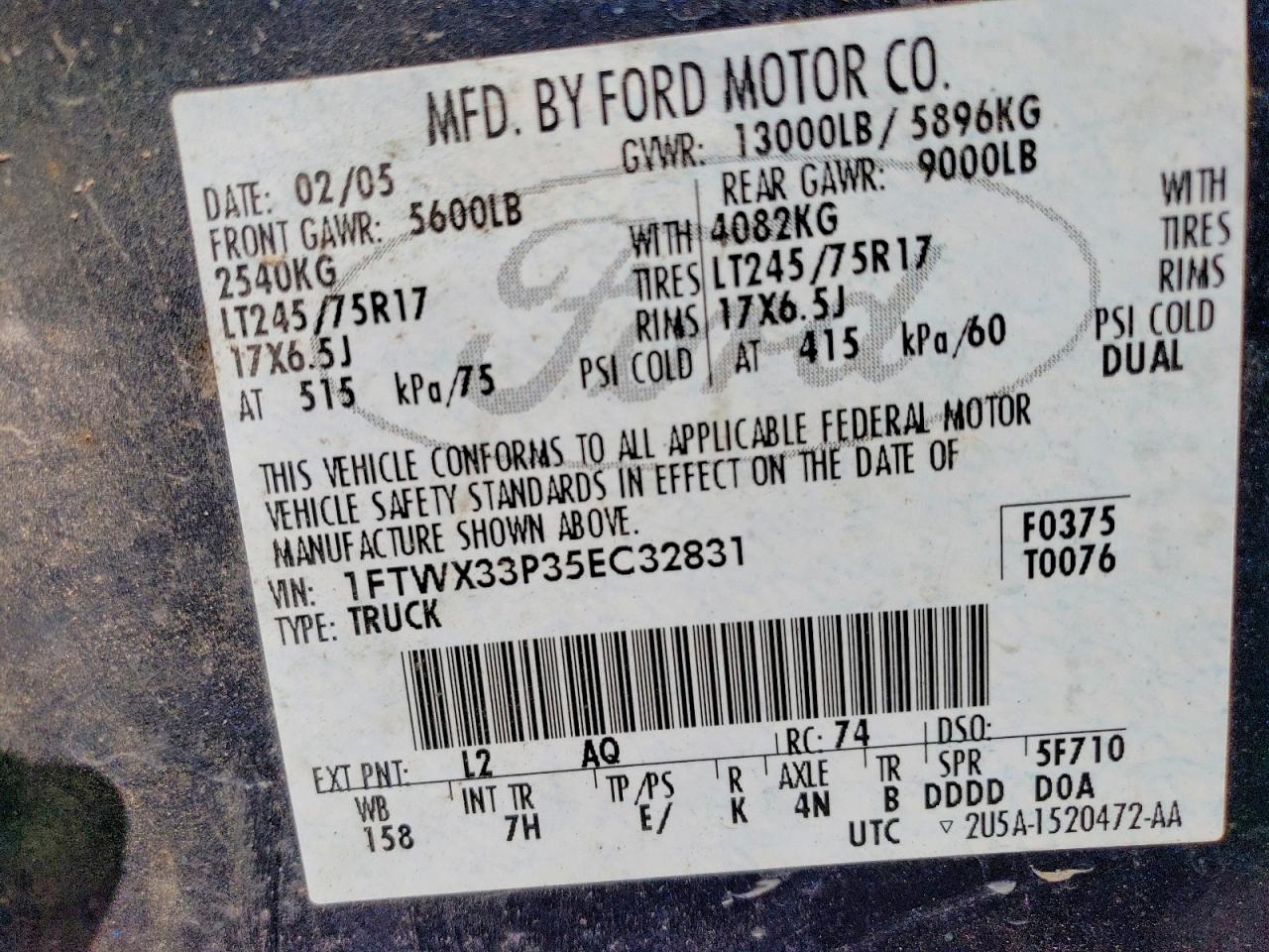 2005 FORD F350
