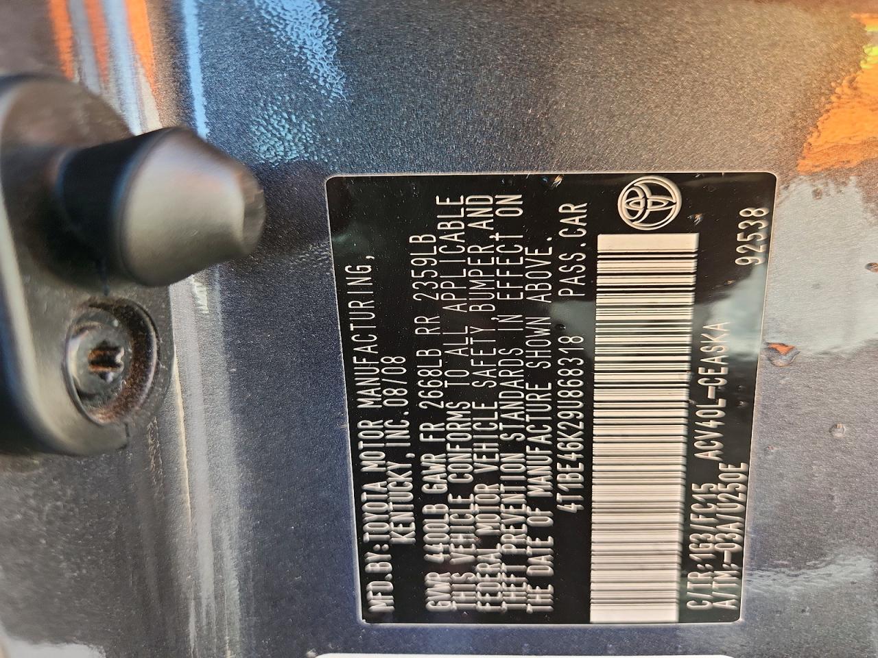 2009 TOYOTA CAMRY