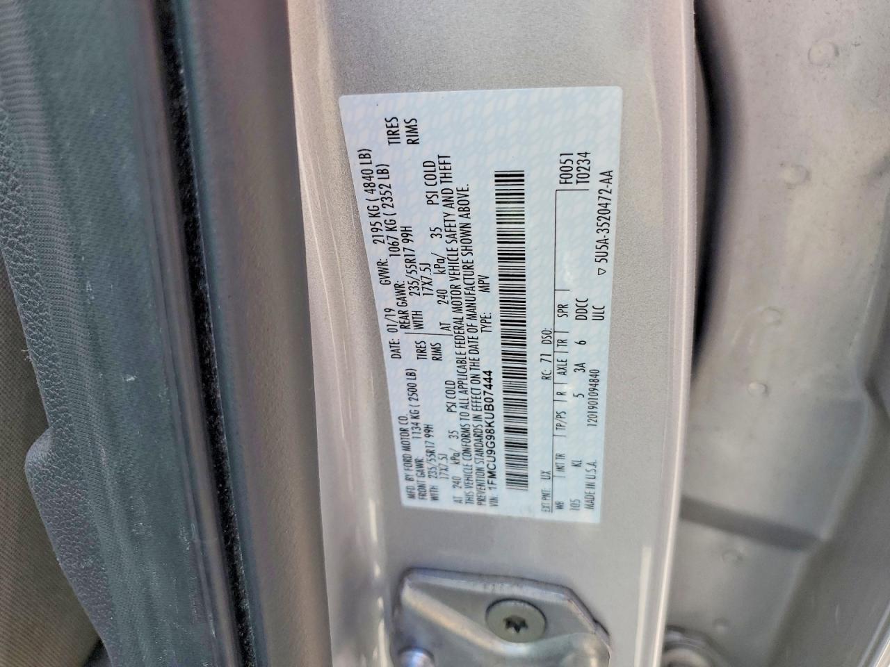 2019 FORD ESCAPE