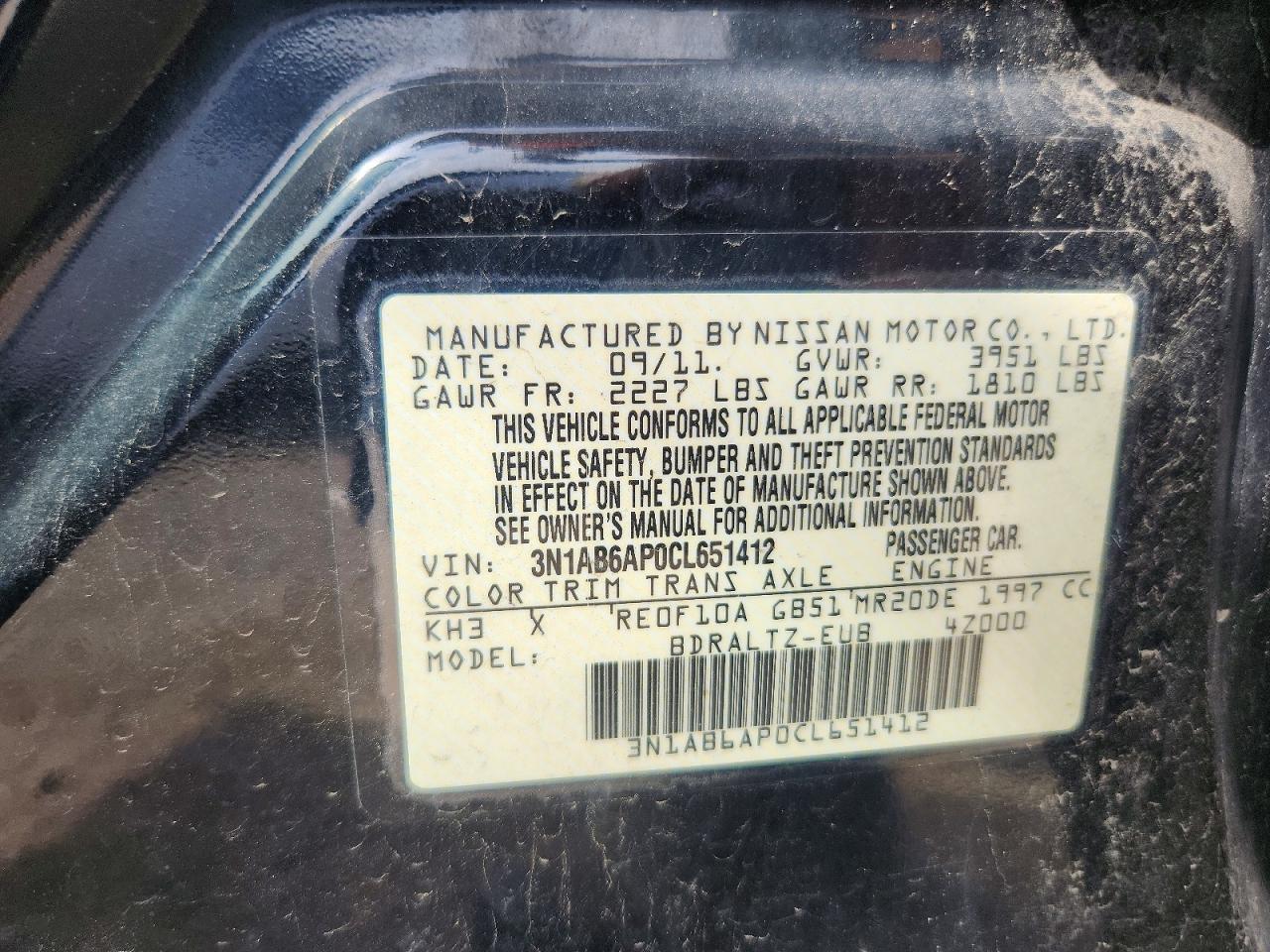 2012 NISSAN SENTRA
