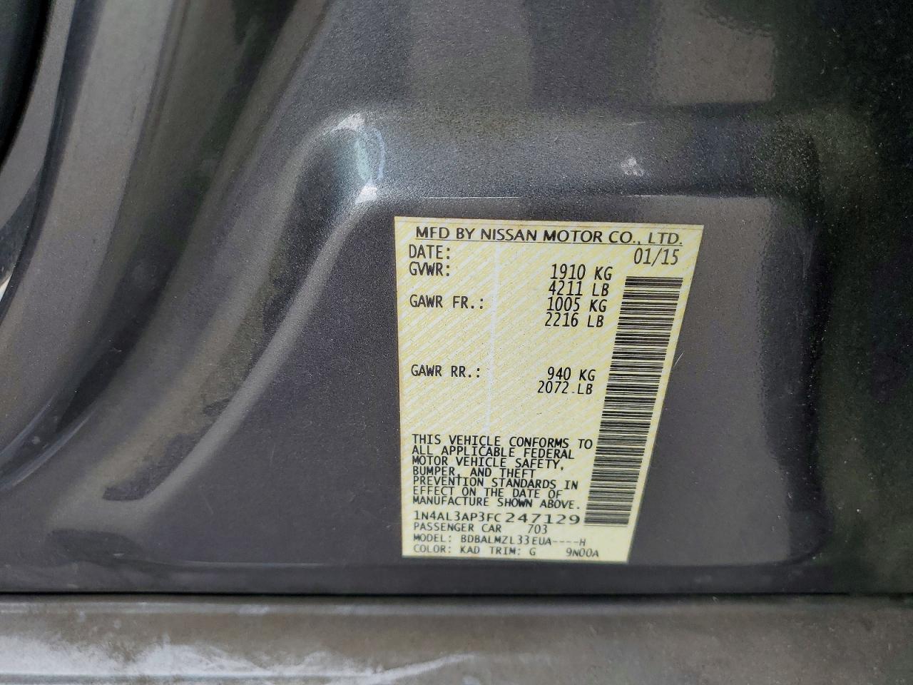 2015 NISSAN ALTIMA