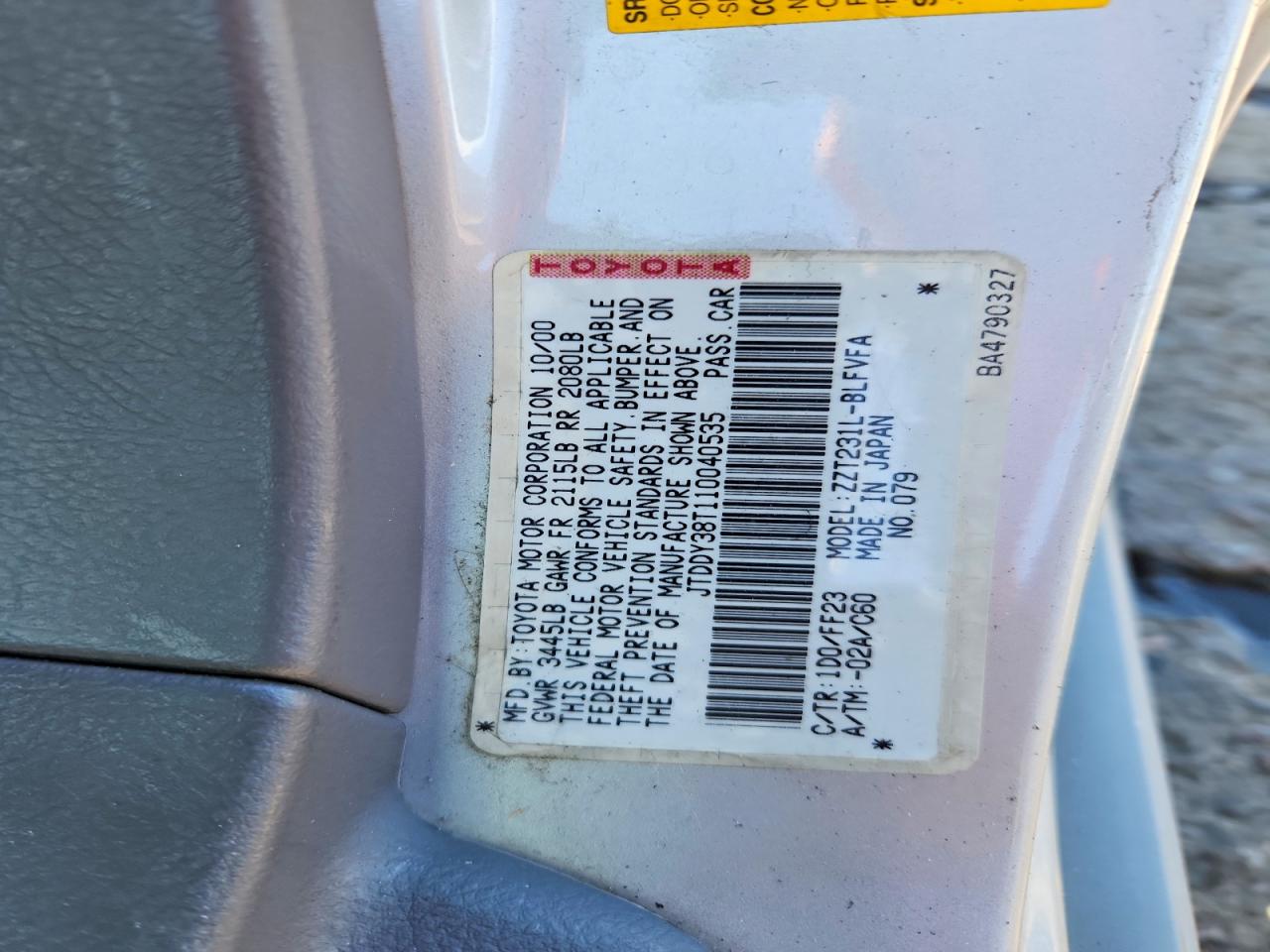 2001 TOYOTA CELICA