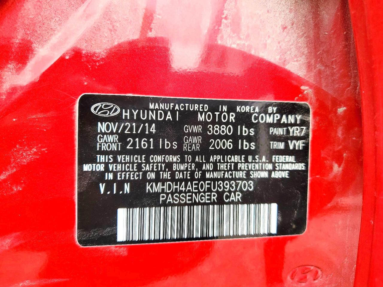 2015 HYUNDAI ELANTRA