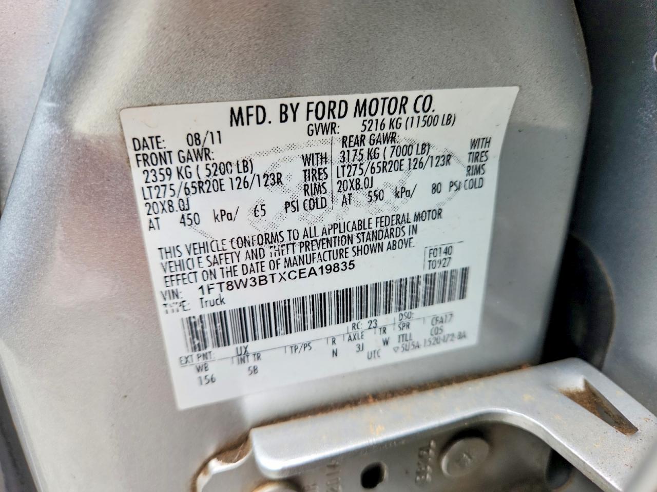 2012 FORD F350