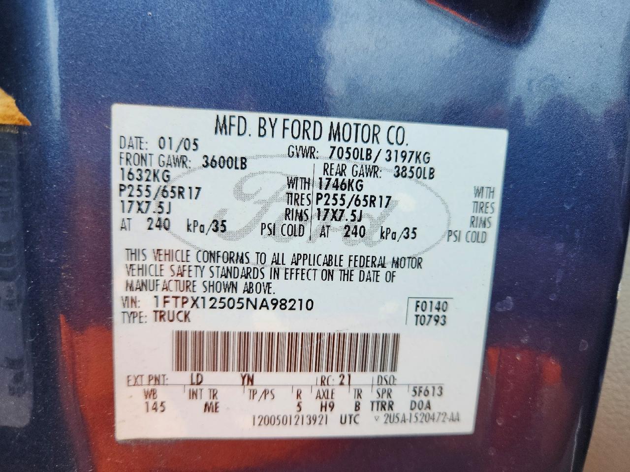 2005 FORD F150