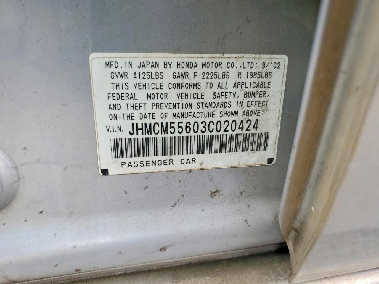 2003 HONDA ACCORD