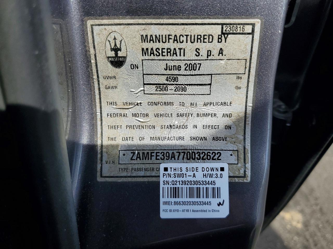 2007 MASERATI QUATTROPOR