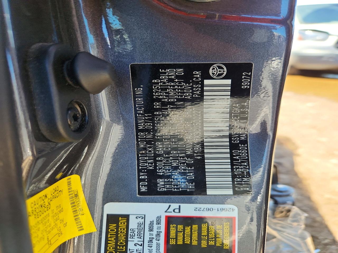 2012 TOYOTA CAMRY