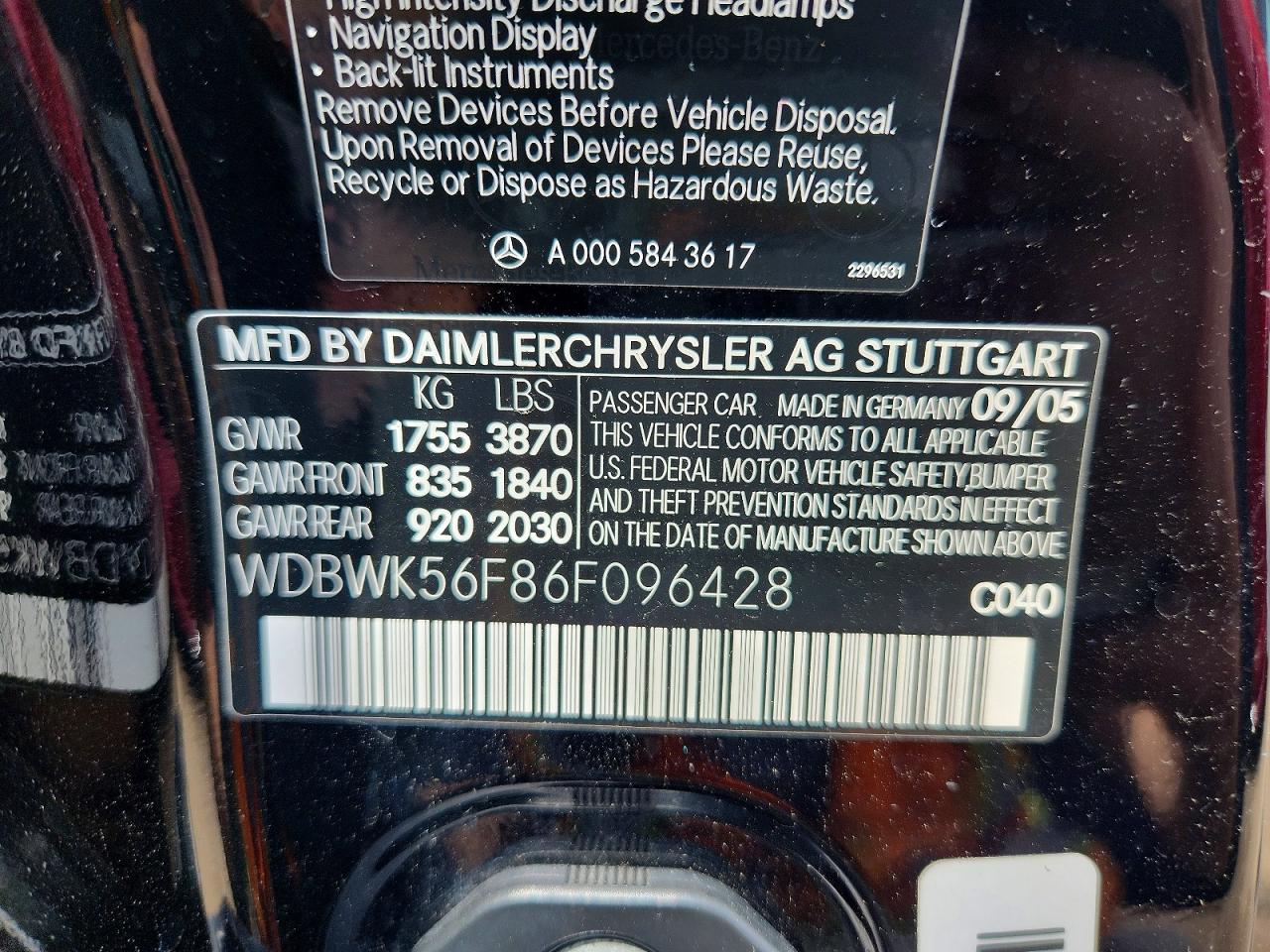 2006 MERCEDES-BENZ SLK-CLASS