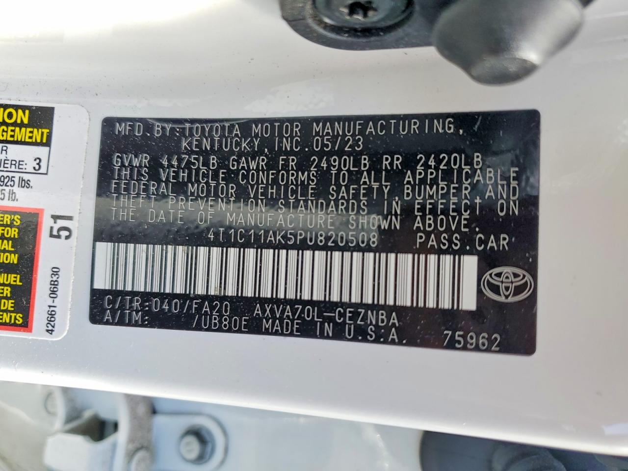 2023 TOYOTA CAMRY