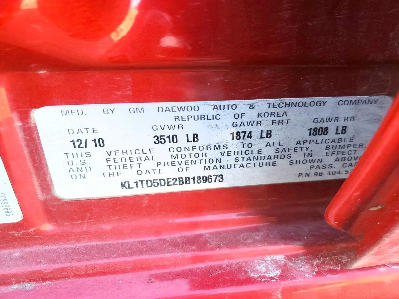 2011 CHEVROLET AVEO