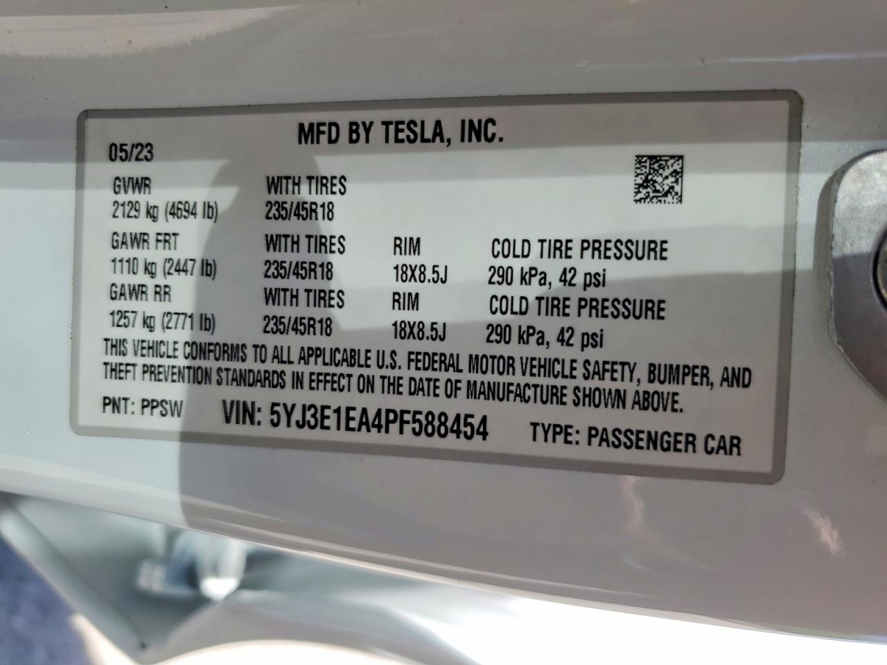 2023 TESLA MODEL 3