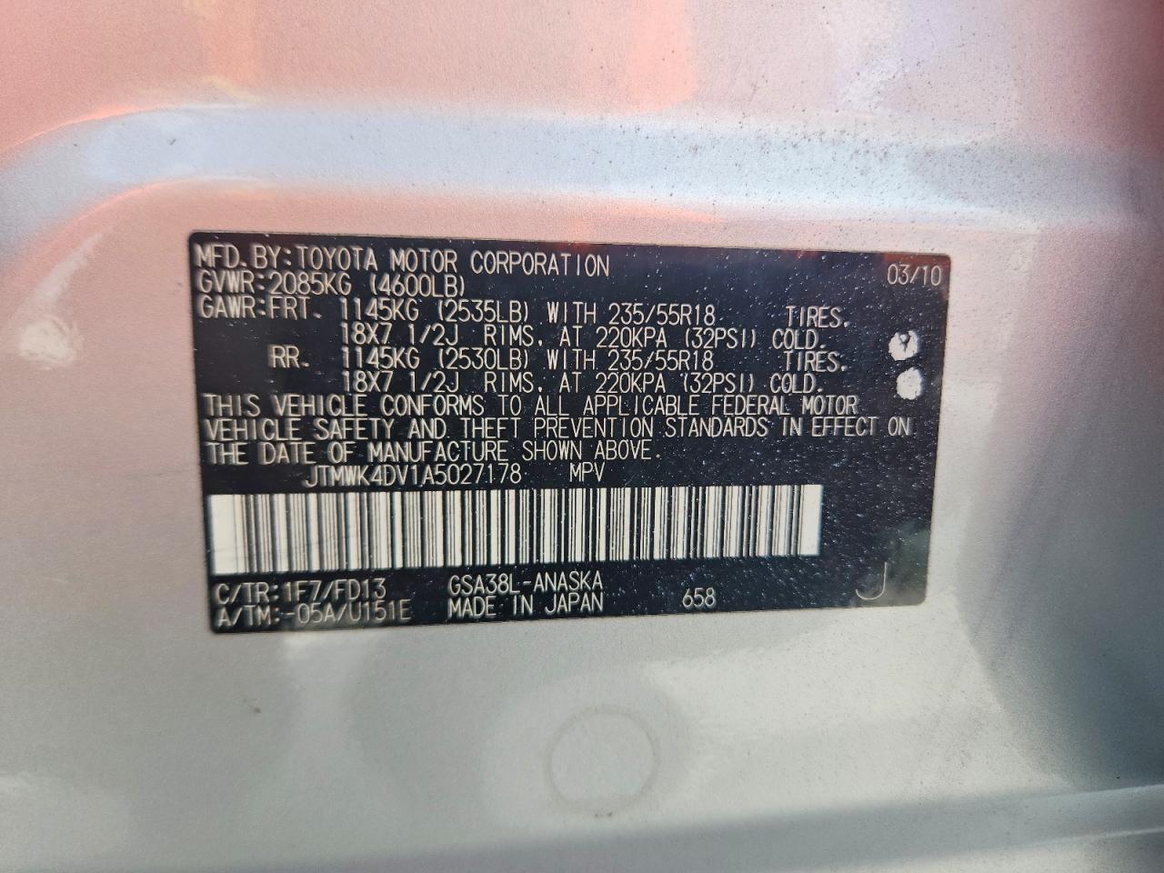 2010 TOYOTA RAV4