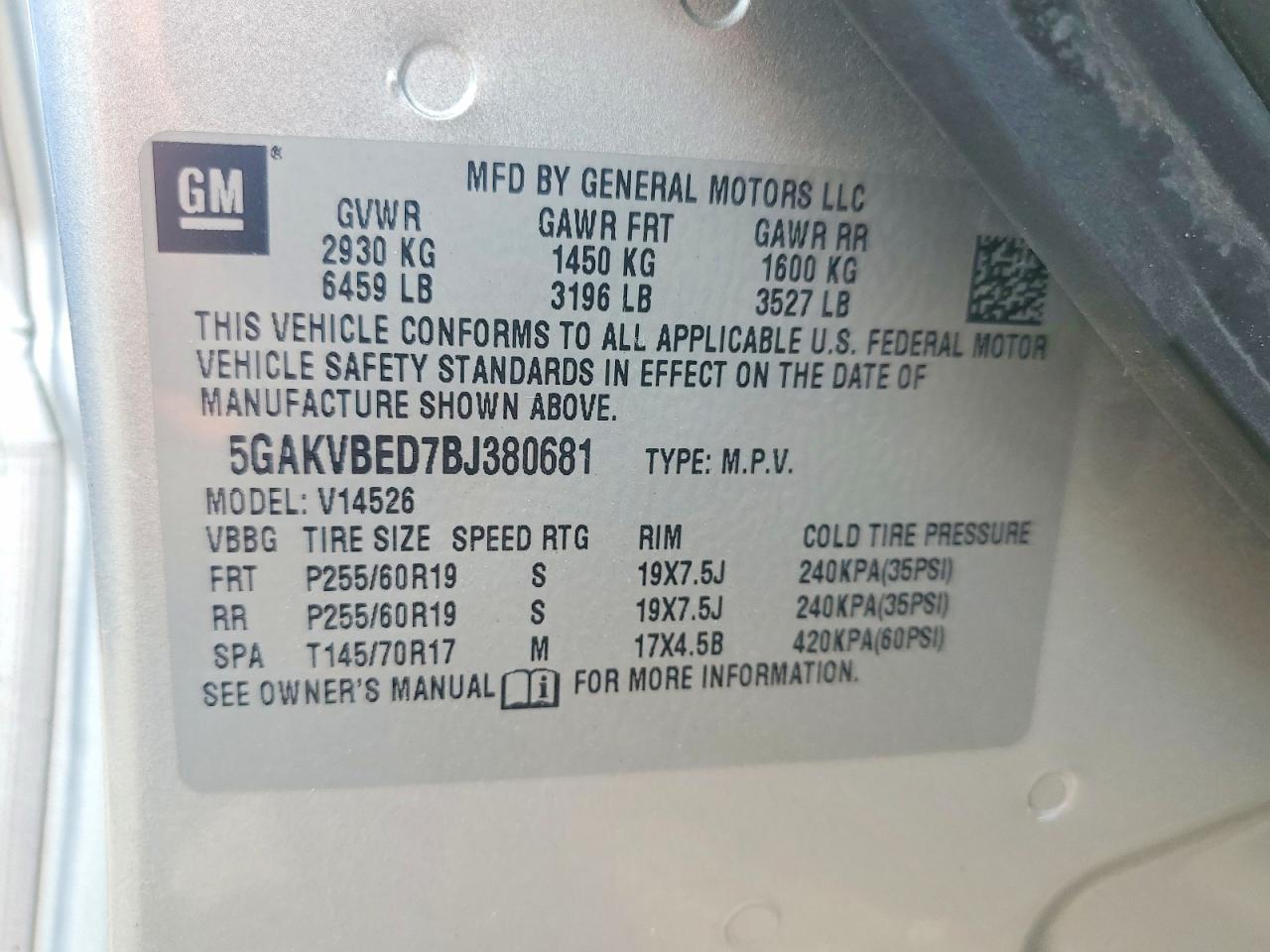 2011 BUICK ENCLAVE