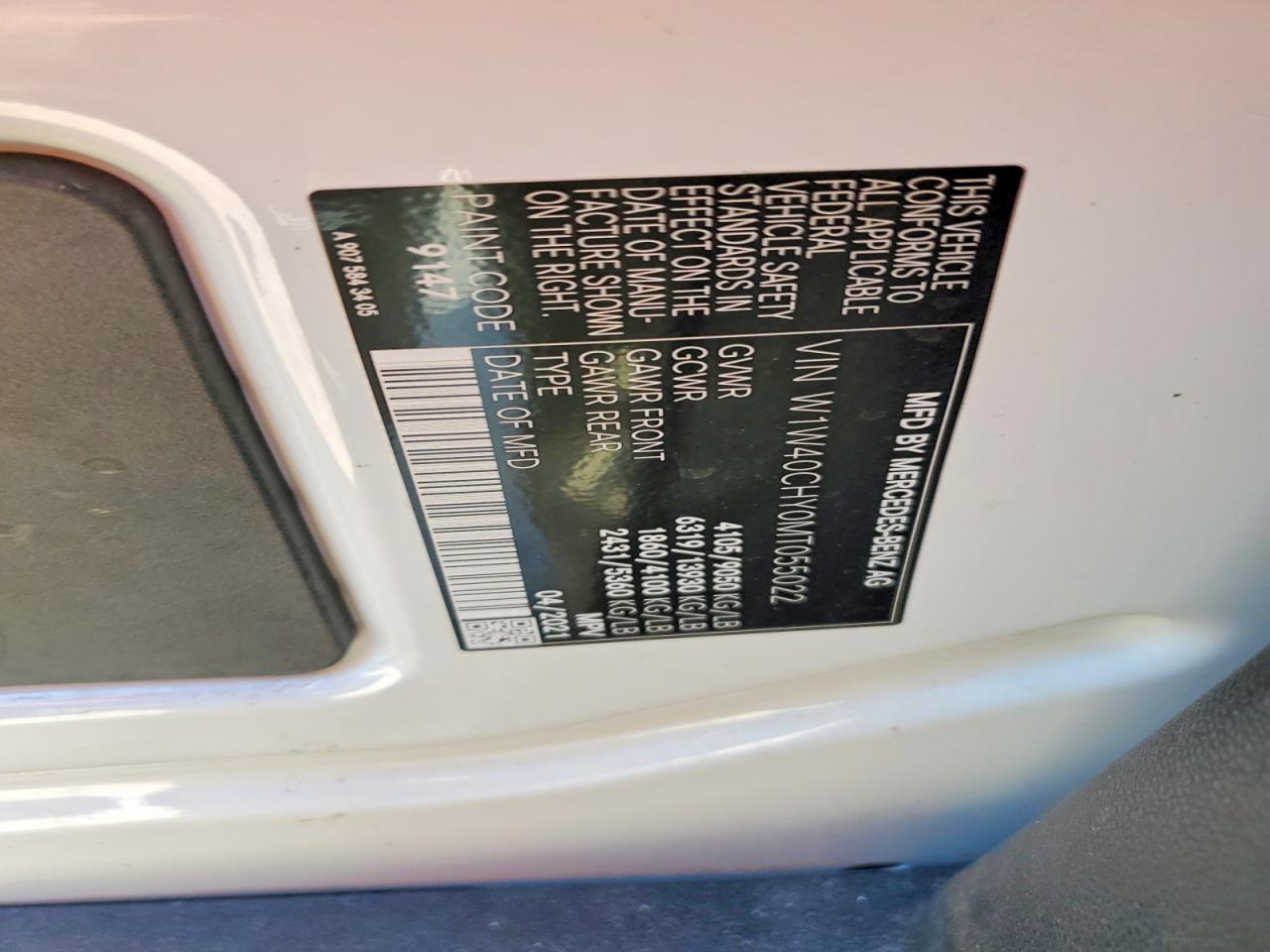 2021 MERCEDES BENZ SPRINTER