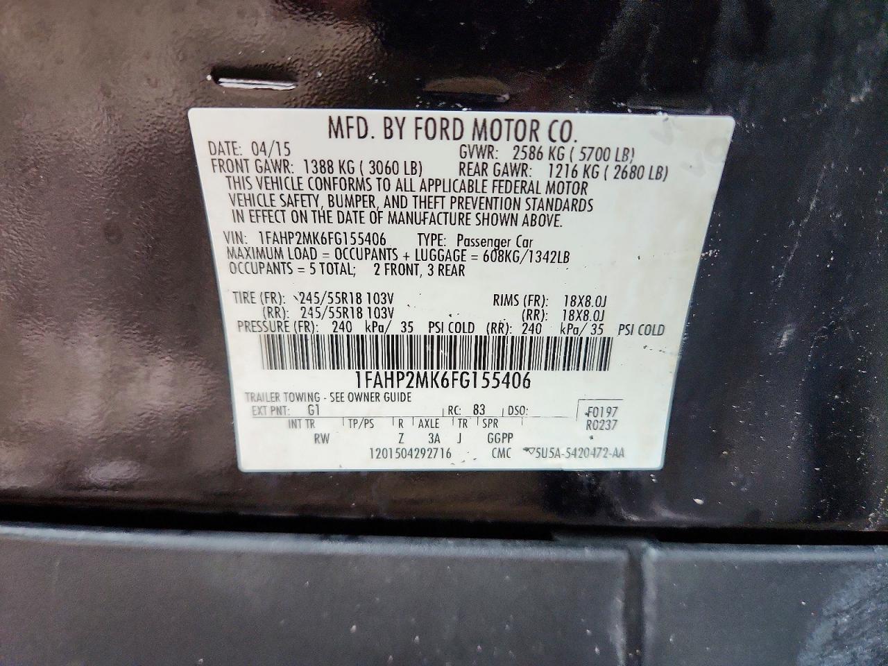 2015 FORD TAURUS