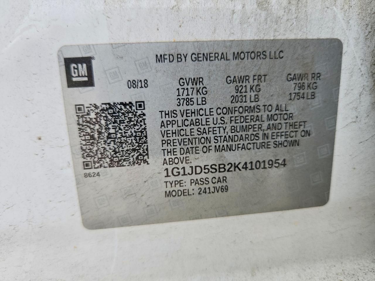 2019 CHEVROLET SONIC